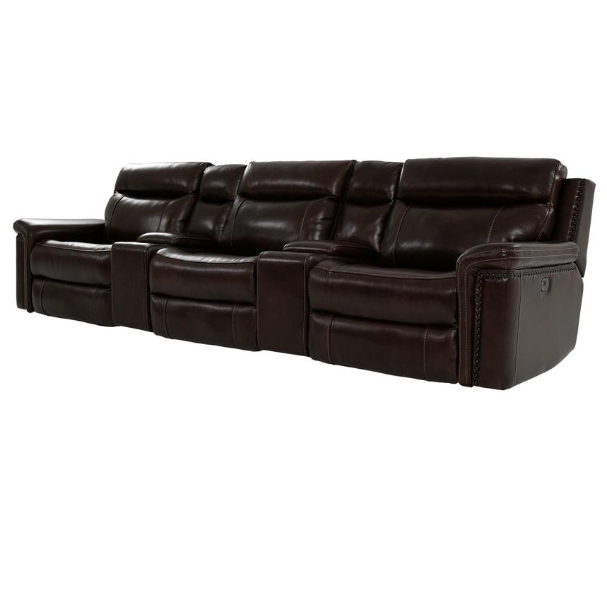Billy Joe Home Theater Leather Seating with 5PCS/2PWR  alternate image, 2 of 11 images.