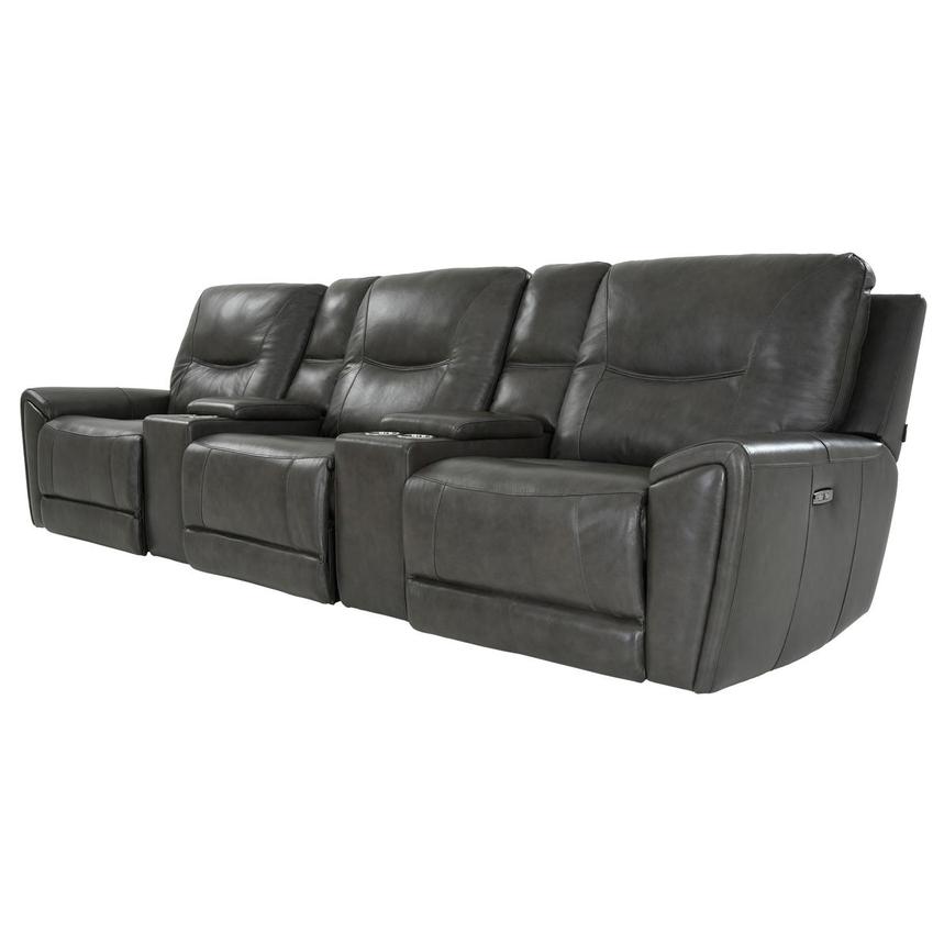 London Home Theater Leather Seating with 5PCS/3PWR  alternate image, 2 of 11 images.
