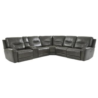 London Leather Power Reclining Sectional with 6PCS/3PWR