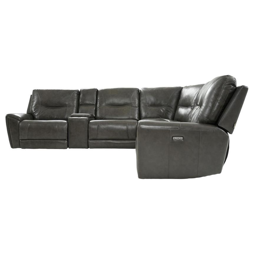 London Leather Power Reclining Sectional with 6PCS/3PWR  alternate image, 3 of 11 images.