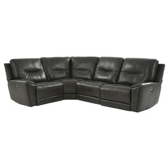 London Leather Power Reclining Sectional with 4PCS/2PWR