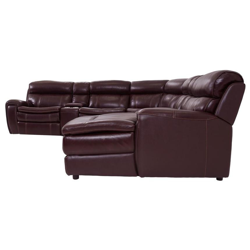 Napa Burgundy 7PC/2PWR Leather Power Reclining Sectional w/Right Chaise  alternate image, 3 of 9 images.