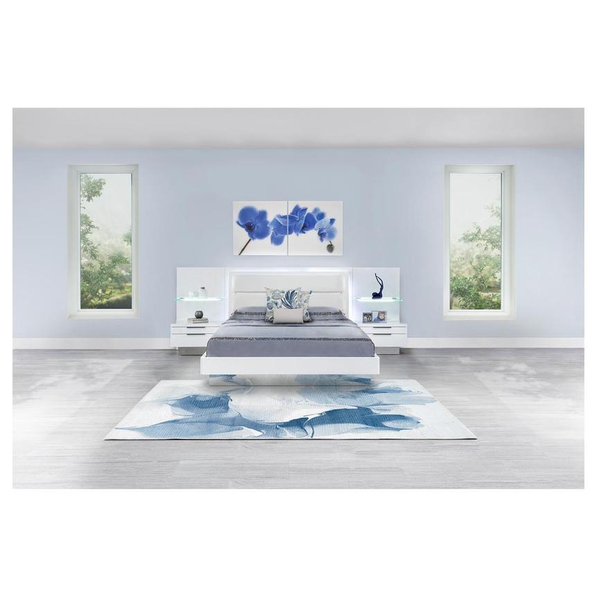 Ally White King Platform Bed w/Nightstands  alternate image, 2 of 17 images.