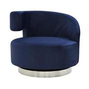 Okru II Dark Blue Accent Chair w/2 Pillows  alternate image, 3 of 12 images.