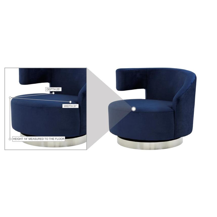 Okru II Dark Blue Accent Chair alternate image, 8 of 8 images.