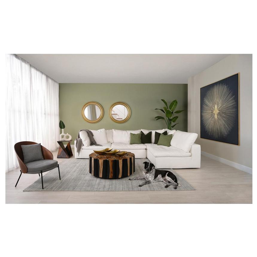 Nube White Corner Sofa with 5PCS/3 Armless Chairs  alternate image, 2 of 10 images.