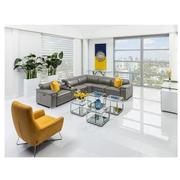 Charlie Gray Leather Power Reclining Sectional with 6PCS/3PWR  alternate image, 2 of 14 images.