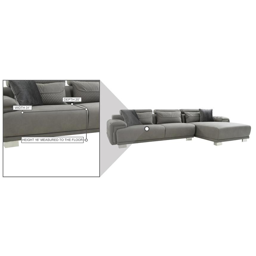 Zulima Corner Sofa w/Right Chaise  alternate image, 8 of 9 images.