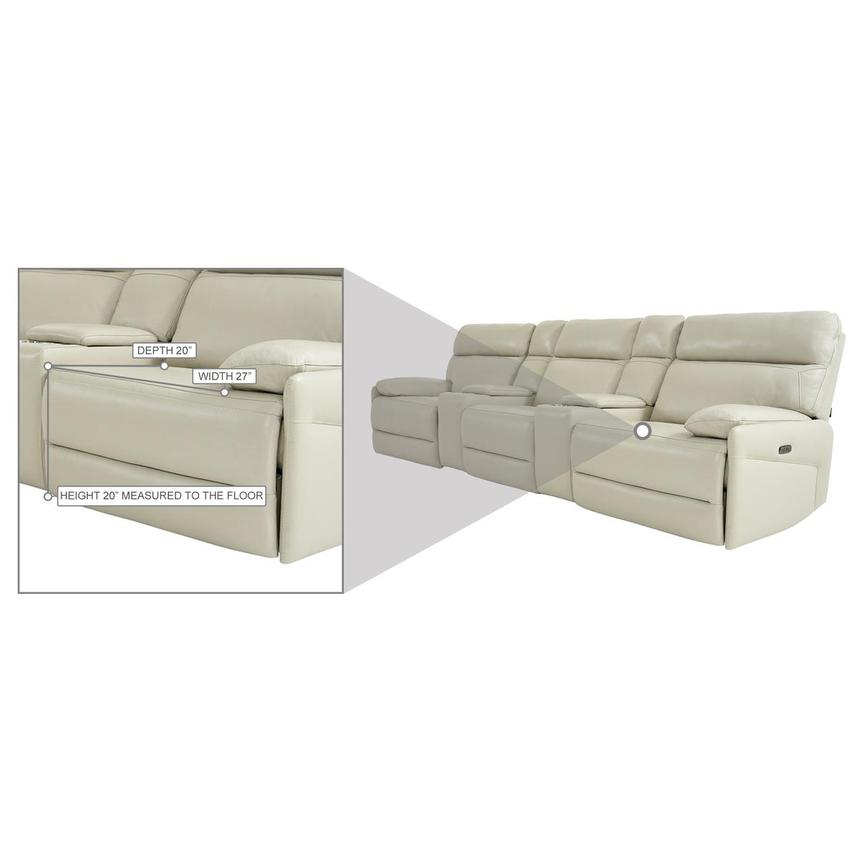 Benz Cream Home Theater Leather Seating with 5PCS/3PWR  alternate image, 12 of 12 images.