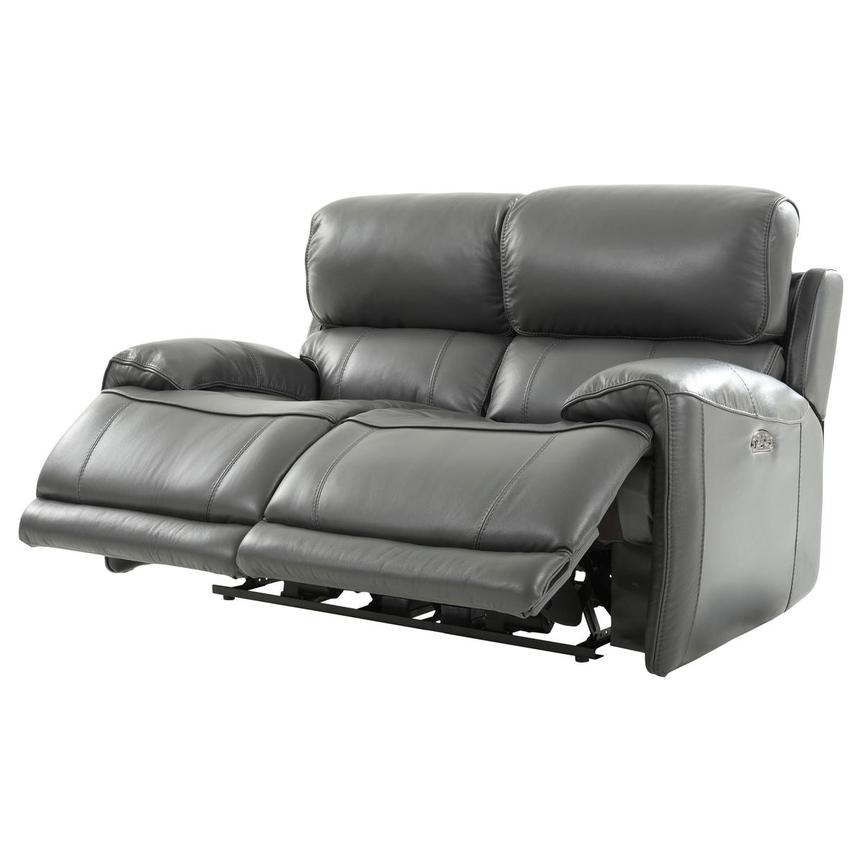 Cody Gray Leather Power Reclining Loveseat  alternate image, 3 of 9 images.