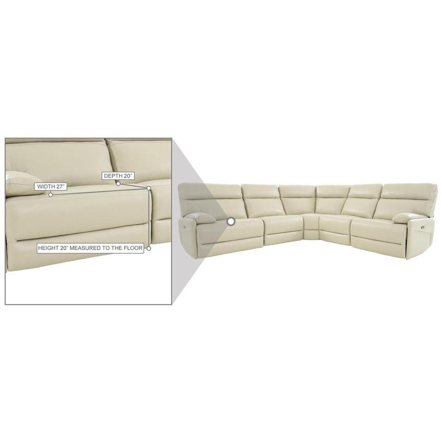 Benz Cream Leather Power Reclining Sectional with 5PCS/3PWR  alternate image, 9 of 9 images.