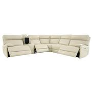 Benz Cream Leather Power Reclining Sectional with 6PCS/3PWR  alternate image, 2 of 11 images.