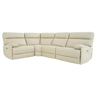 Benz Cream Leather Power Reclining Sectional with 4PCS/2PWR