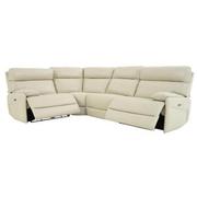 Benz Cream Leather Power Reclining Sectional with 4PCS/2PWR  alternate image, 2 of 9 images.