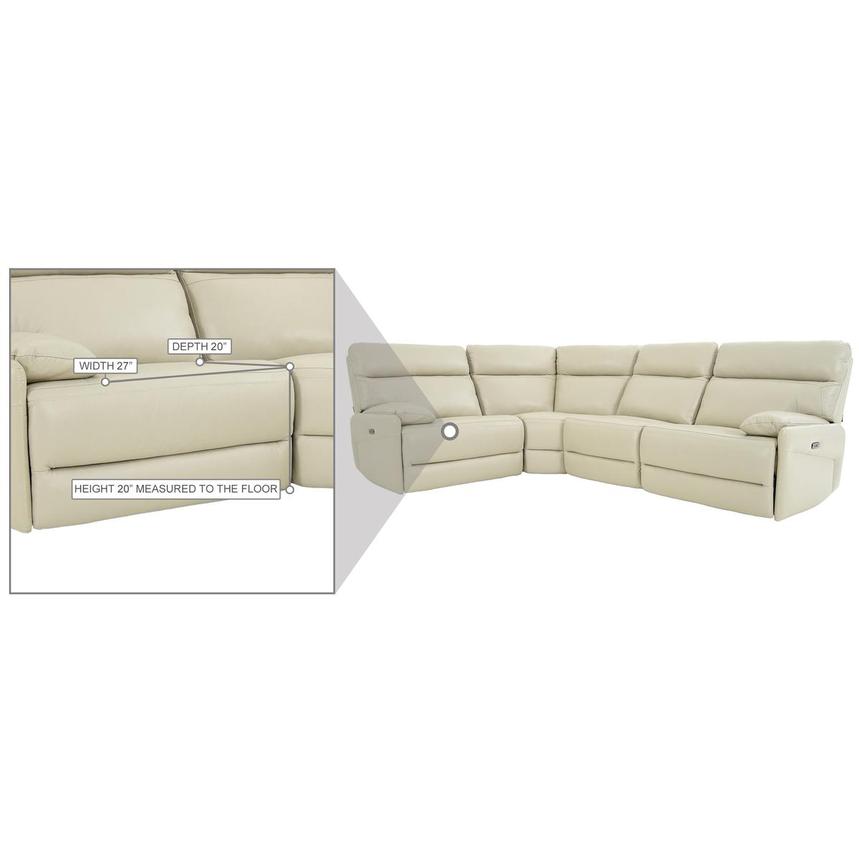 Benz Cream Leather Power Reclining Sectional with 4PCS/2PWR  alternate image, 9 of 9 images.