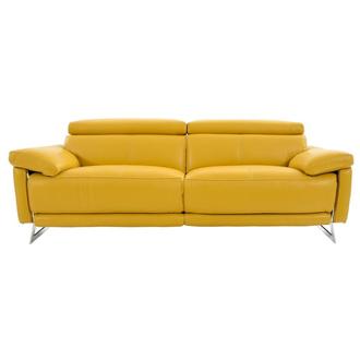 Gabrielle Yellow Leather Power Reclining Sofa