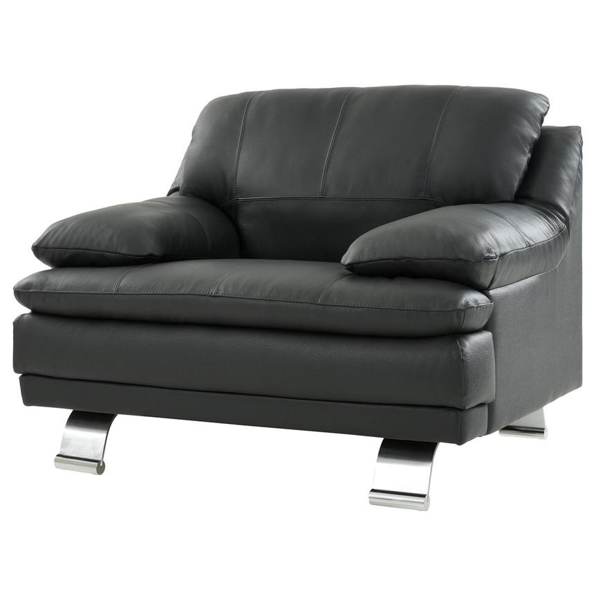Rio Dark Gray Leather Chair El Dorado Furniture