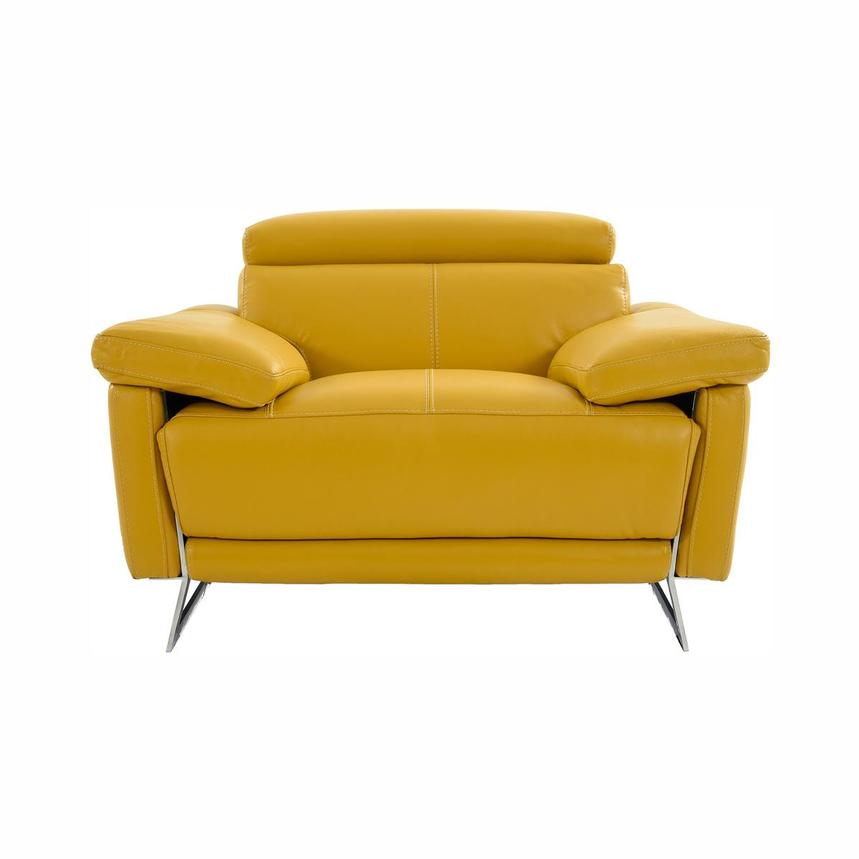 Gabrielle Yellow Leather Power Recliner, Yellow Leather Recliner Chair