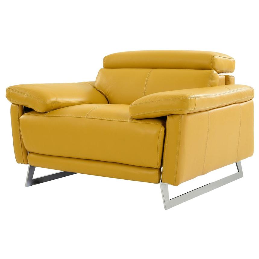 Gabrielle Yellow Leather Power Recliner | El Dorado Furniture