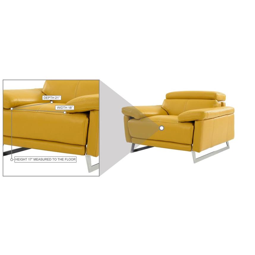 Gabrielle Yellow Leather Power Recliner, Yellow Leather Recliner Chair