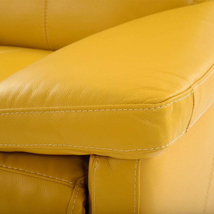 Gabrielle Yellow Leather Power Reclining Loveseat El Dorado Furniture
