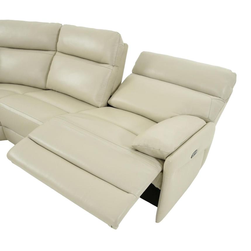 Benz Cream Leather Power Reclining Sectional with 6PCS/3PWR alternate image, 5 of 11 images.