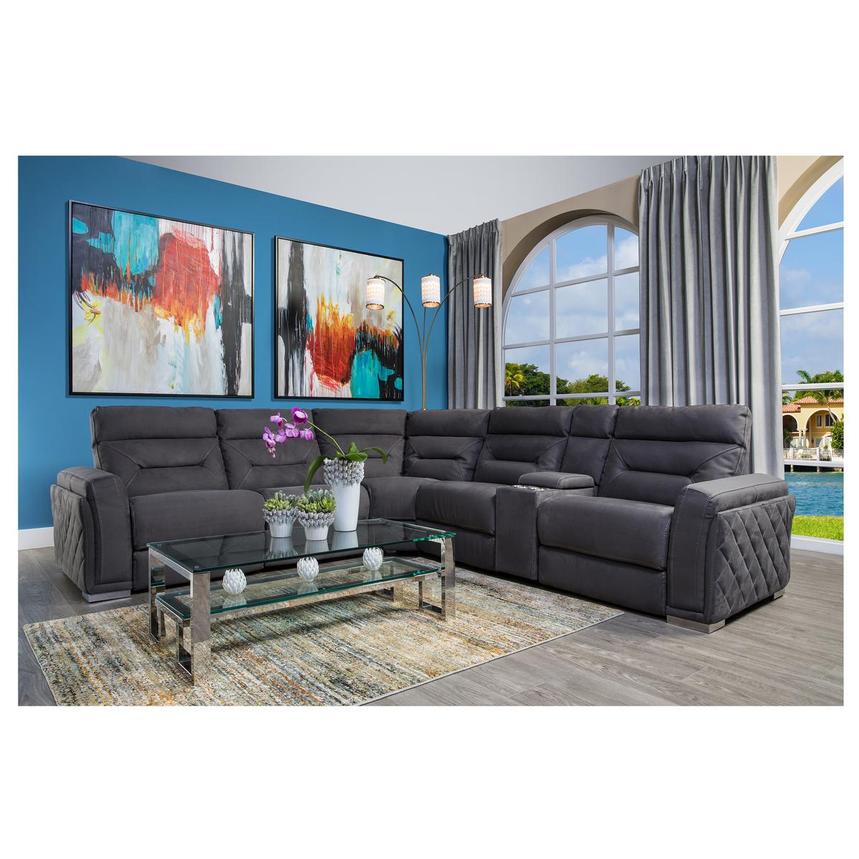 Kim Gray Power Reclining Sofa w/Console  alternate image, 2 of 7 images.