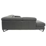 Sparta Gray Leather Corner Sofa w/Left Chaise  alternate image, 5 of 12 images.