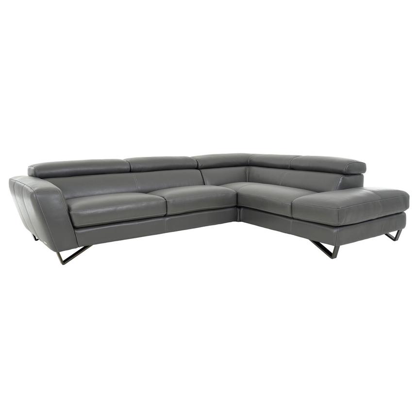 Sparta Gray Leather Corner Sofa W Right, Nico Top Grain Leather Power Reclining Sectional With Chaise