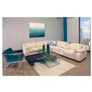 Gian Marco Light Gray Leather Power Reclining Sofa  alternate image, 2 of 10 images.