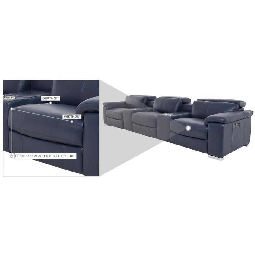 Charlie Blue Home Theater Leather Seating with 5PCS/2PWR alternate image, 13 of 13 images.