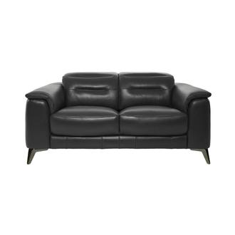 Anabel Gray Leather Loveseat