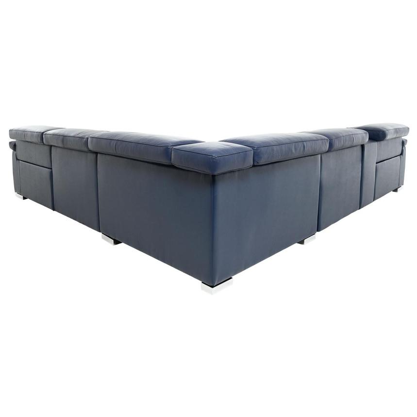 Charlie Blue Leather Power Reclining Sectional with 6PCS/2PWR  alternate image, 5 of 12 images.