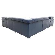 Charlie Blue Leather Power Reclining Sectional with 6PCS/2PWR  alternate image, 5 of 12 images.