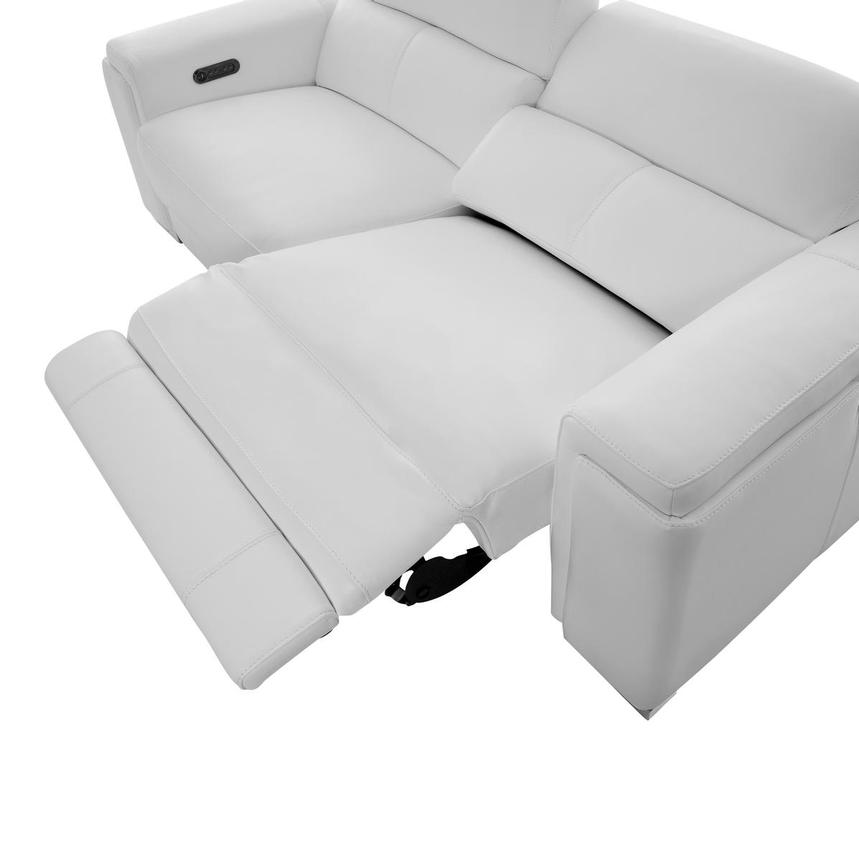 Charlette White Leather Power Reclining Sofa  alternate image, 7 of 15 images.