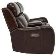 Jake Brown Leather Power Reclining Sofa w/Console  alternate image, 7 of 15 images.