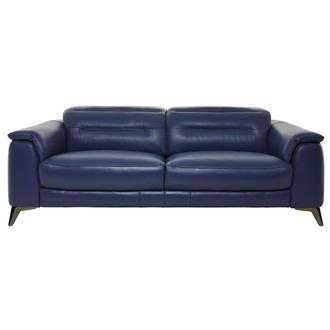 Anabel Blue Leather Sofa