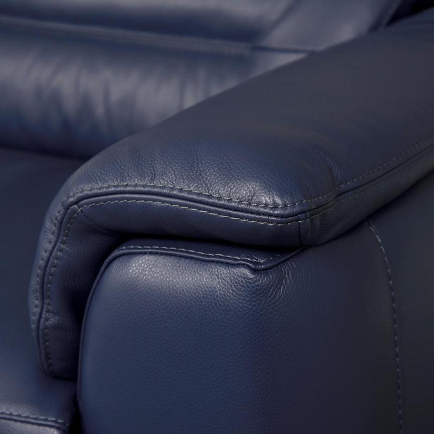 Anabel Blue Leather Sofa  alternate image, 7 of 8 images.
