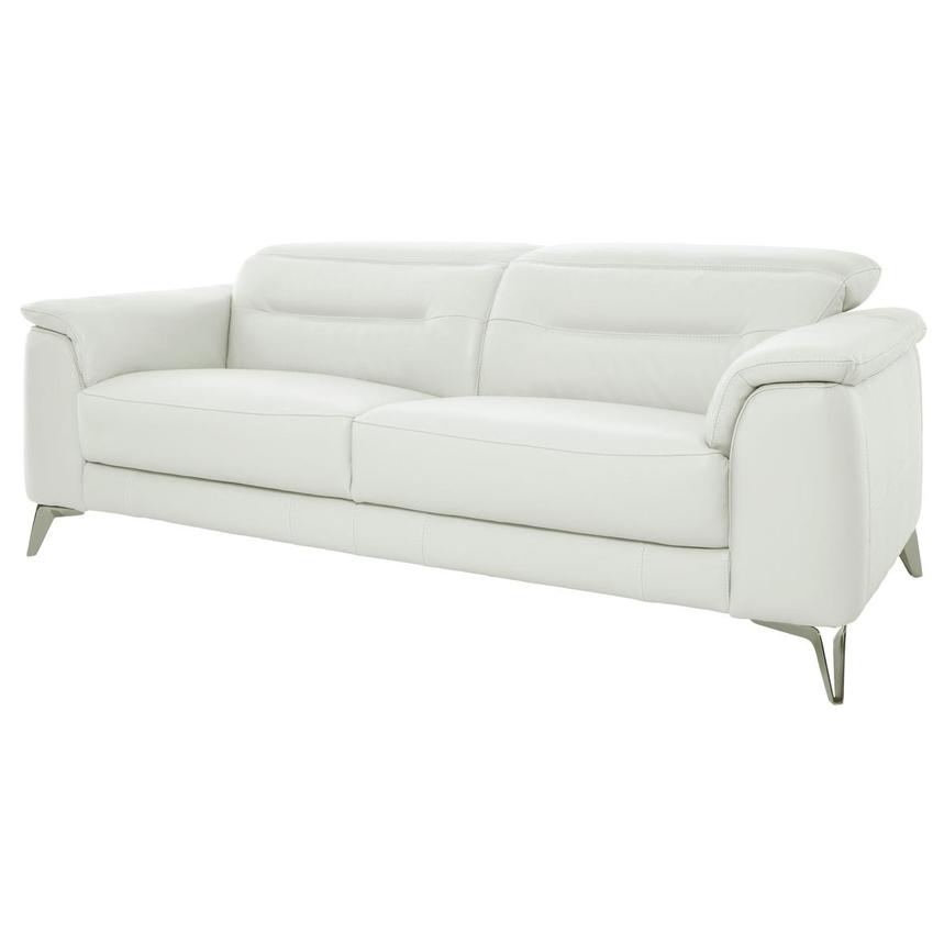 Anabel White Leather Sofa  alternate image, 2 of 11 images.