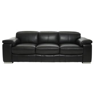 Charlie Black Leather Sofa