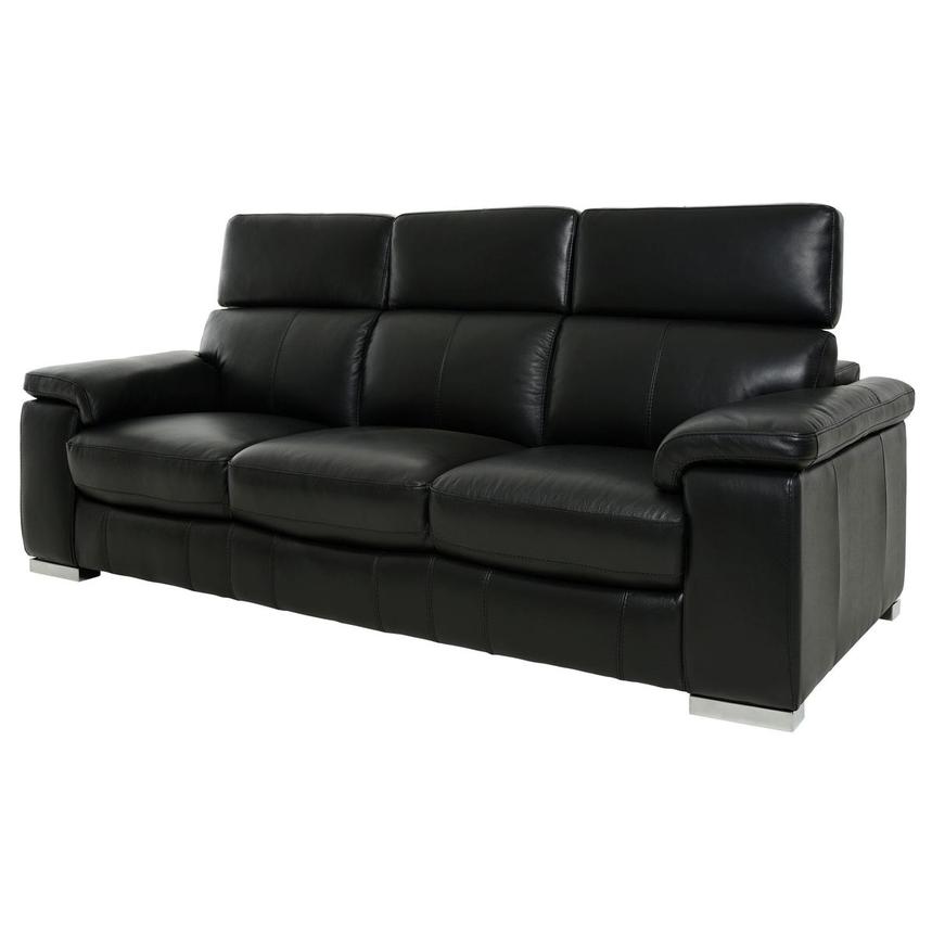 Charlie Black Leather Sofa  alternate image, 3 of 11 images.