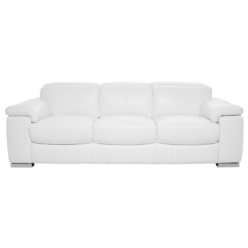 Charlie White Leather Sofa  main image, 1 of 9 images.