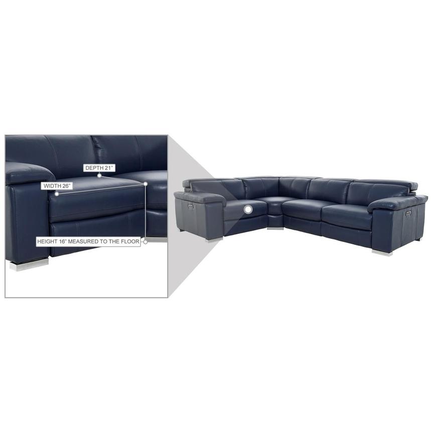 Charlie Blue Leather Power Reclining Sectional with 4PCS/2PWR alternate image, 11 of 11 images.