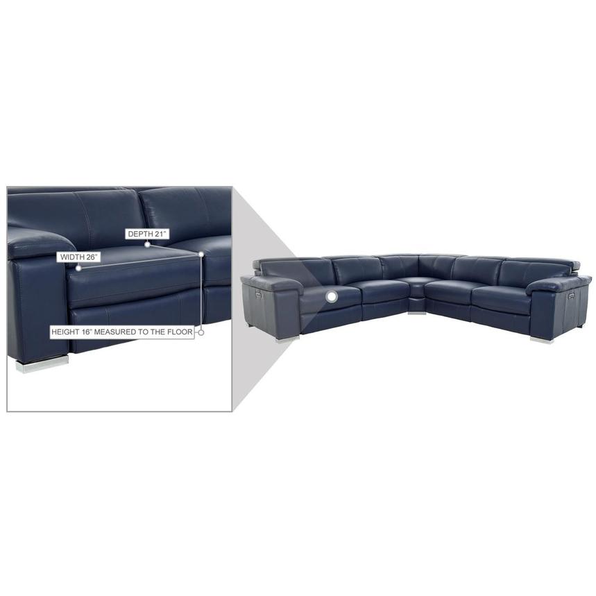 Charlie Blue Leather Power Reclining Sectional with 5PCS/2PWR alternate image, 11 of 11 images.