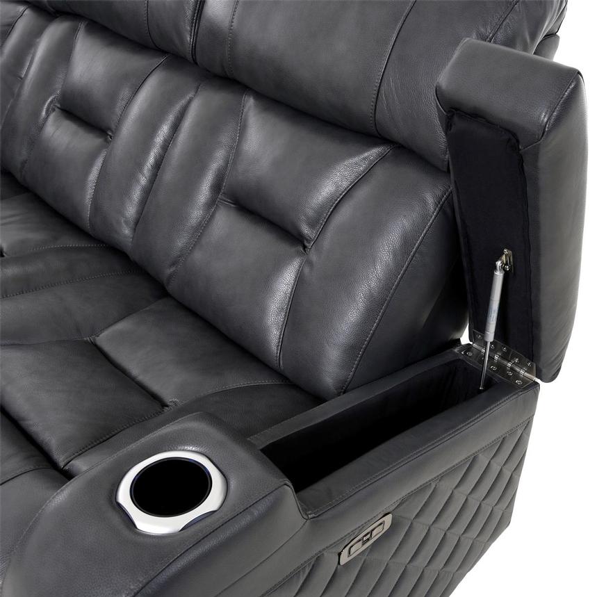 Gio Gray Leather Power Reclining Sectional with 6PCS/3PWR alternate image, 8 of 18 images.