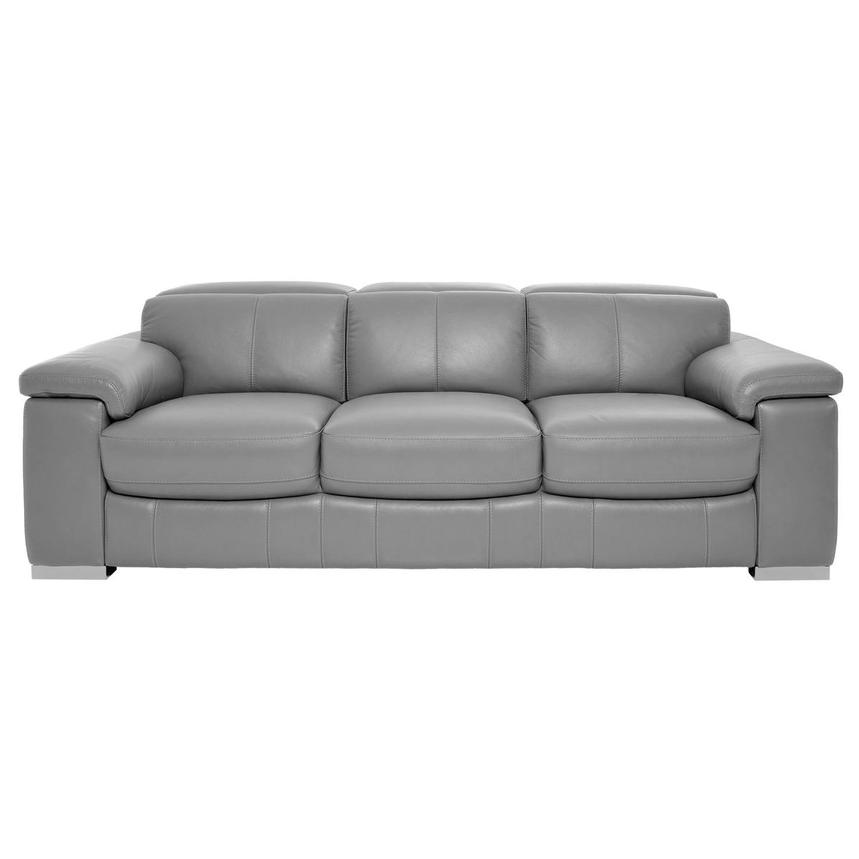 Charlie Light Gray Leather Sofa El Dorado Furniture