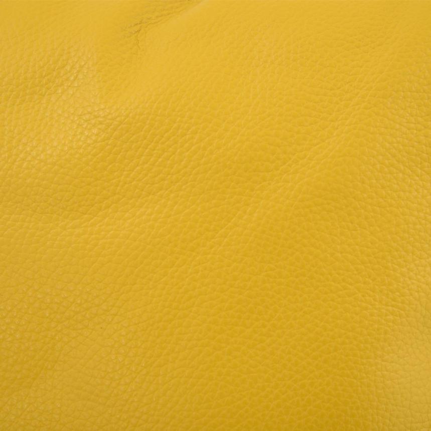 Cute Yellow Leather Accent Pillow alternate image, 3 of 3 images.