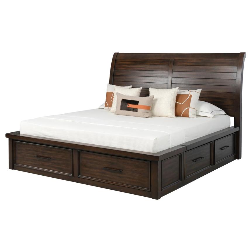 Justin Brown King Storage Bed main image, 1 of 9 images.