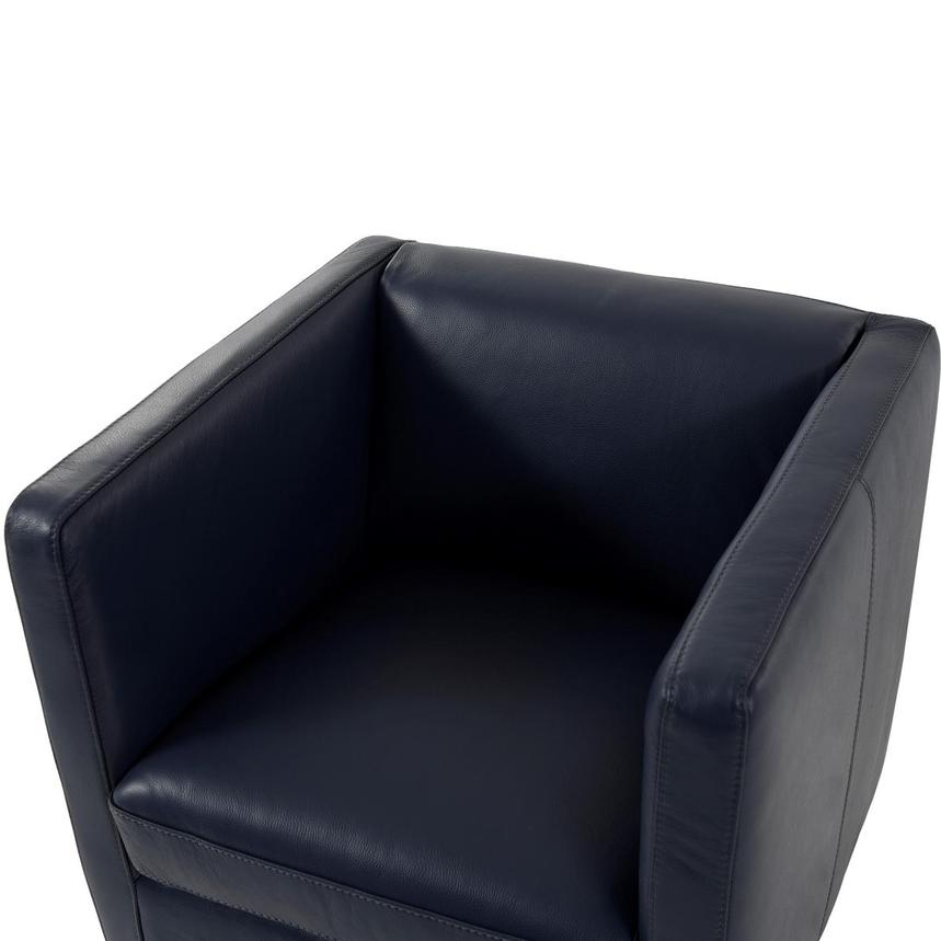 Cute Blue Leather Swivel Chair w/2 Pillows  alternate image, 7 of 11 images.