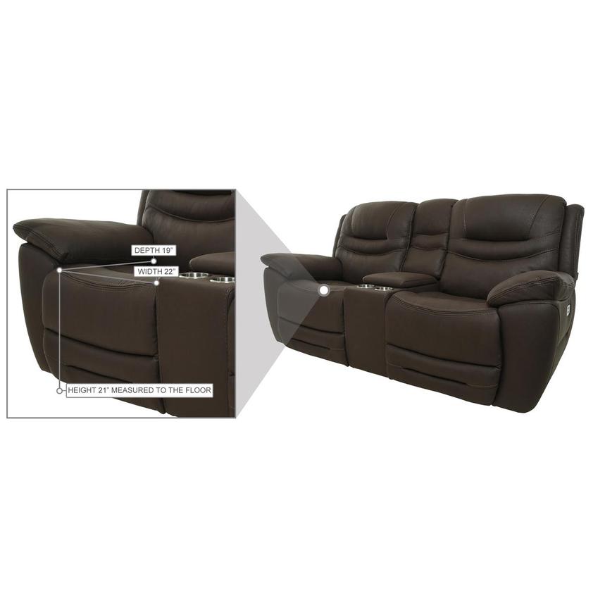 Dan Brown Power Reclining Sofa w/Console  alternate image, 15 of 15 images.